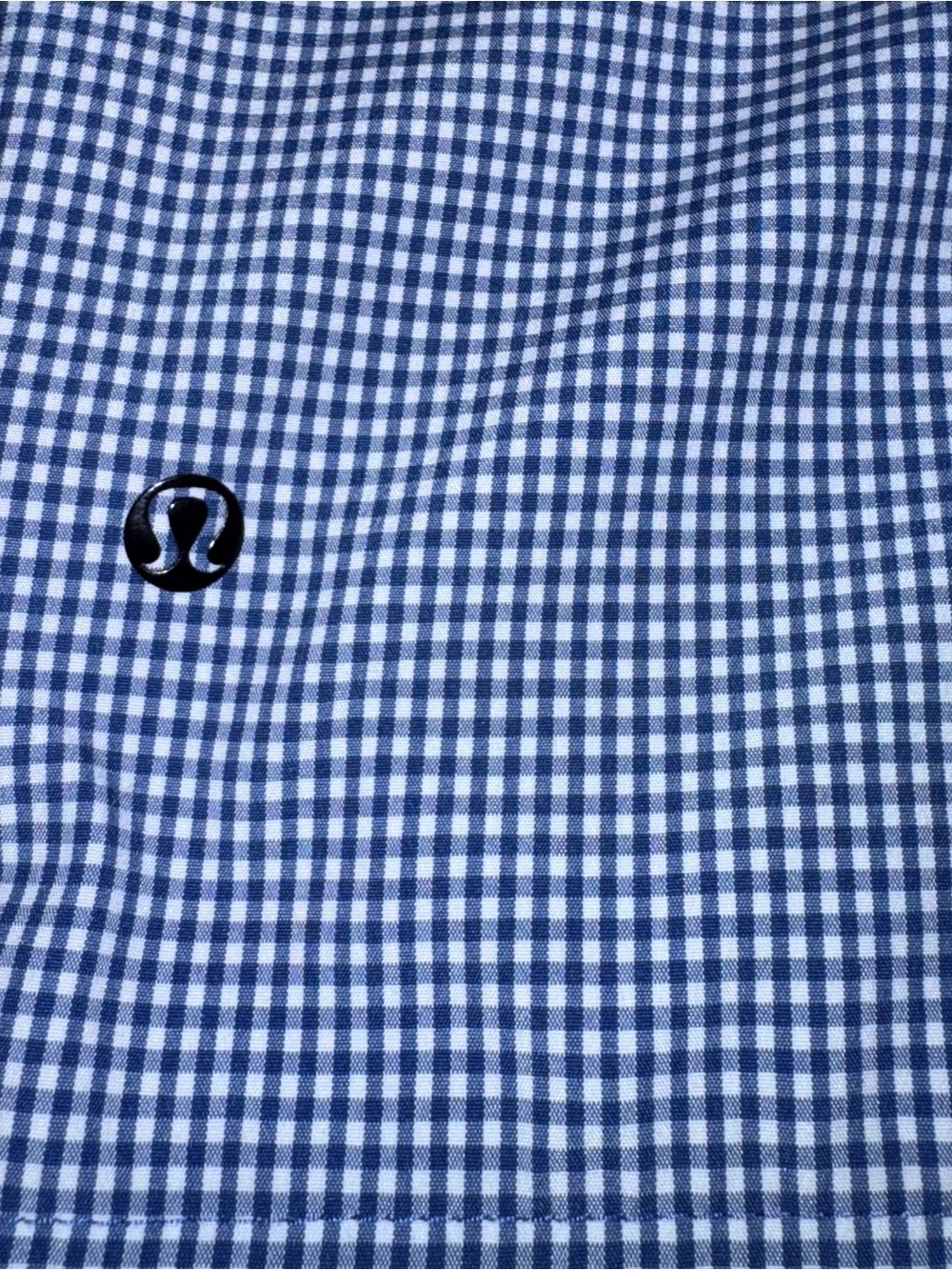 Lululemon Athetica Shorts Mens 38 Blue Gingham Check Golf Casual Stretch - Picture 8 of 9